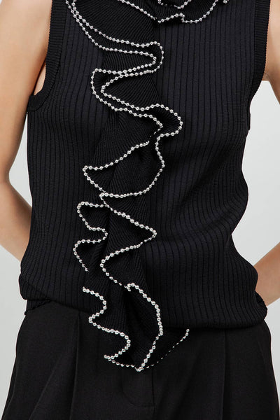 Giselle Beaded Ruffle Top