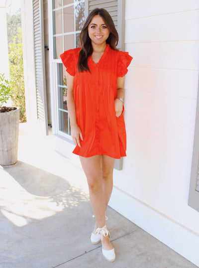 Girl on Fire Pleated Mini Dress