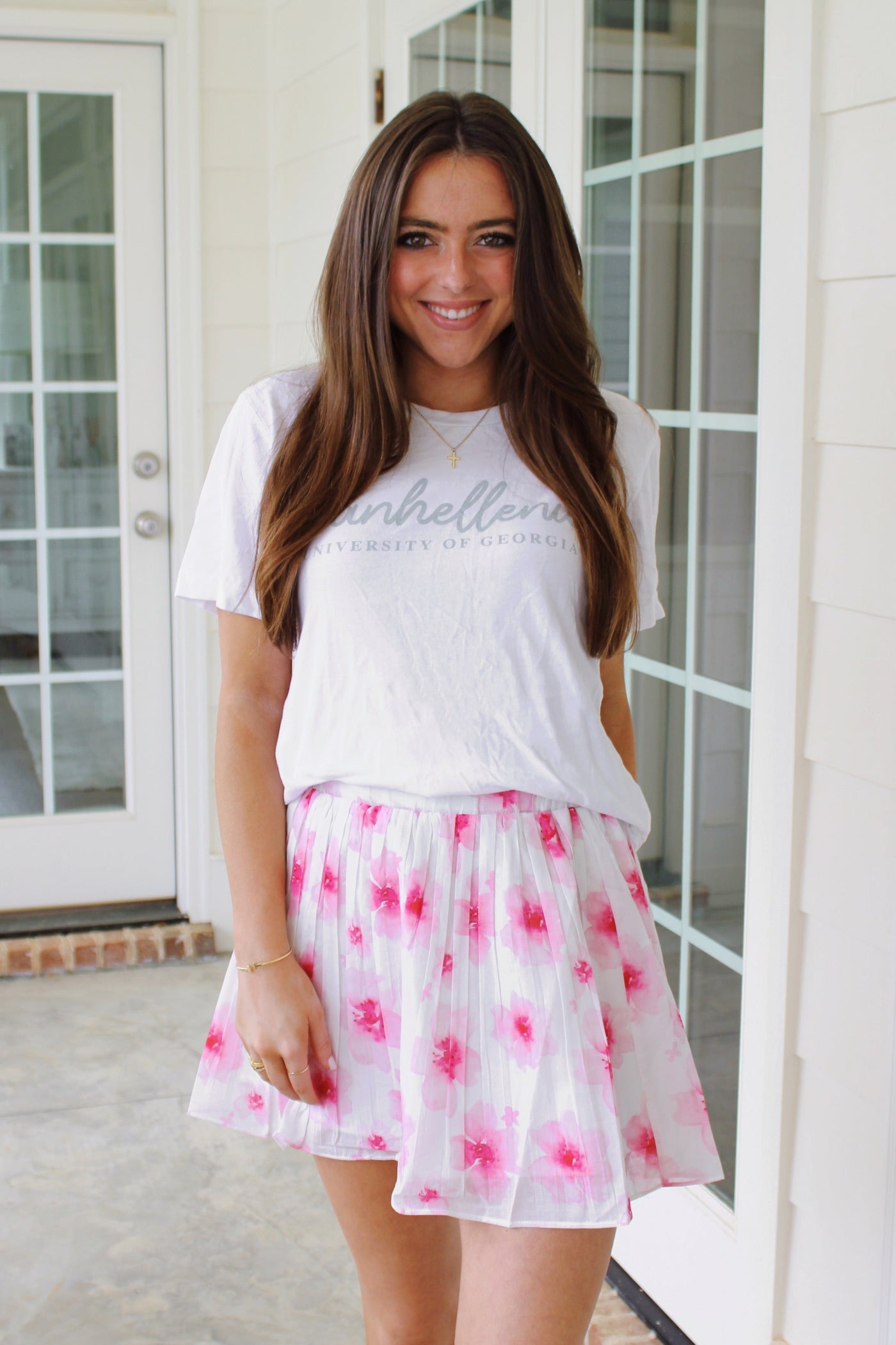 Carmine Floral Mini Skirt