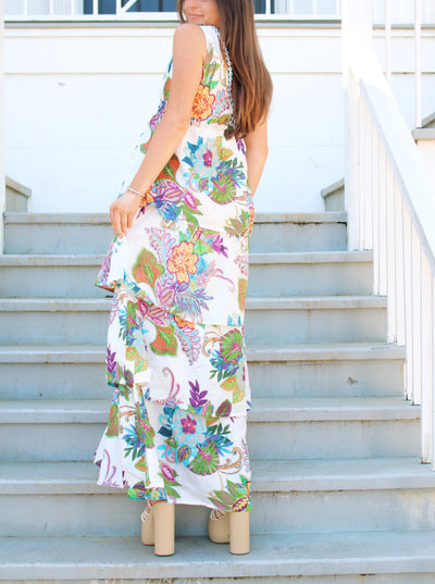 Hibisucus Palms Maxi Dress