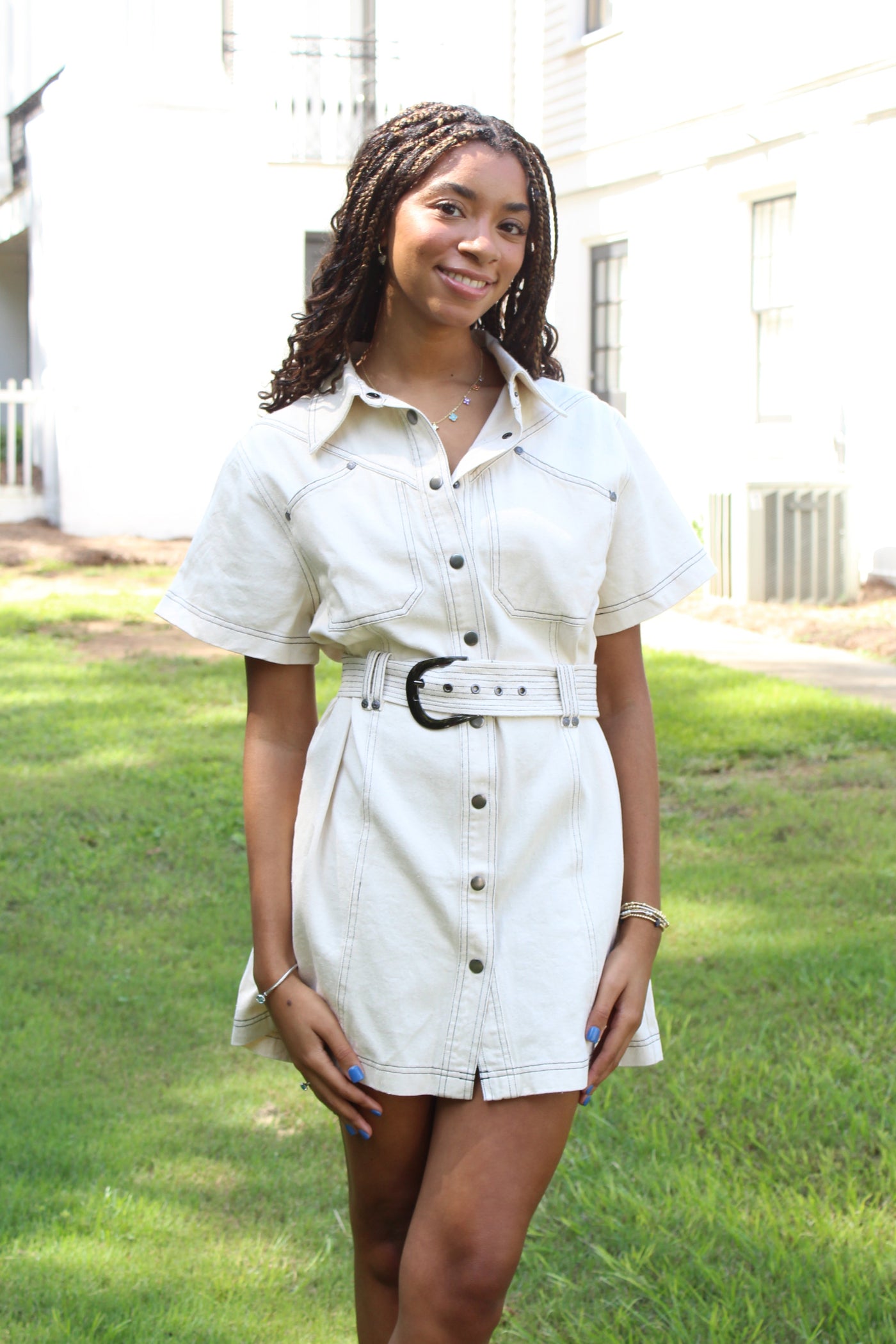 Elle Belted Shirt Mini Dress