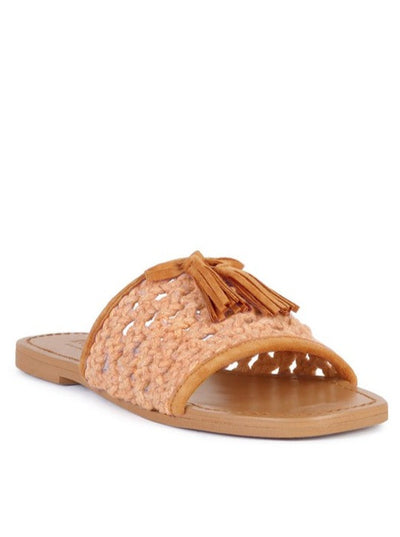 Cedar Handwoven Tassel Sandals