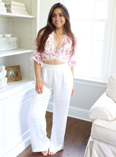 High Waisted Wide Leg Silky Pants
