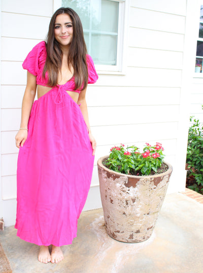 Fuchsia Reef Maxi Dress