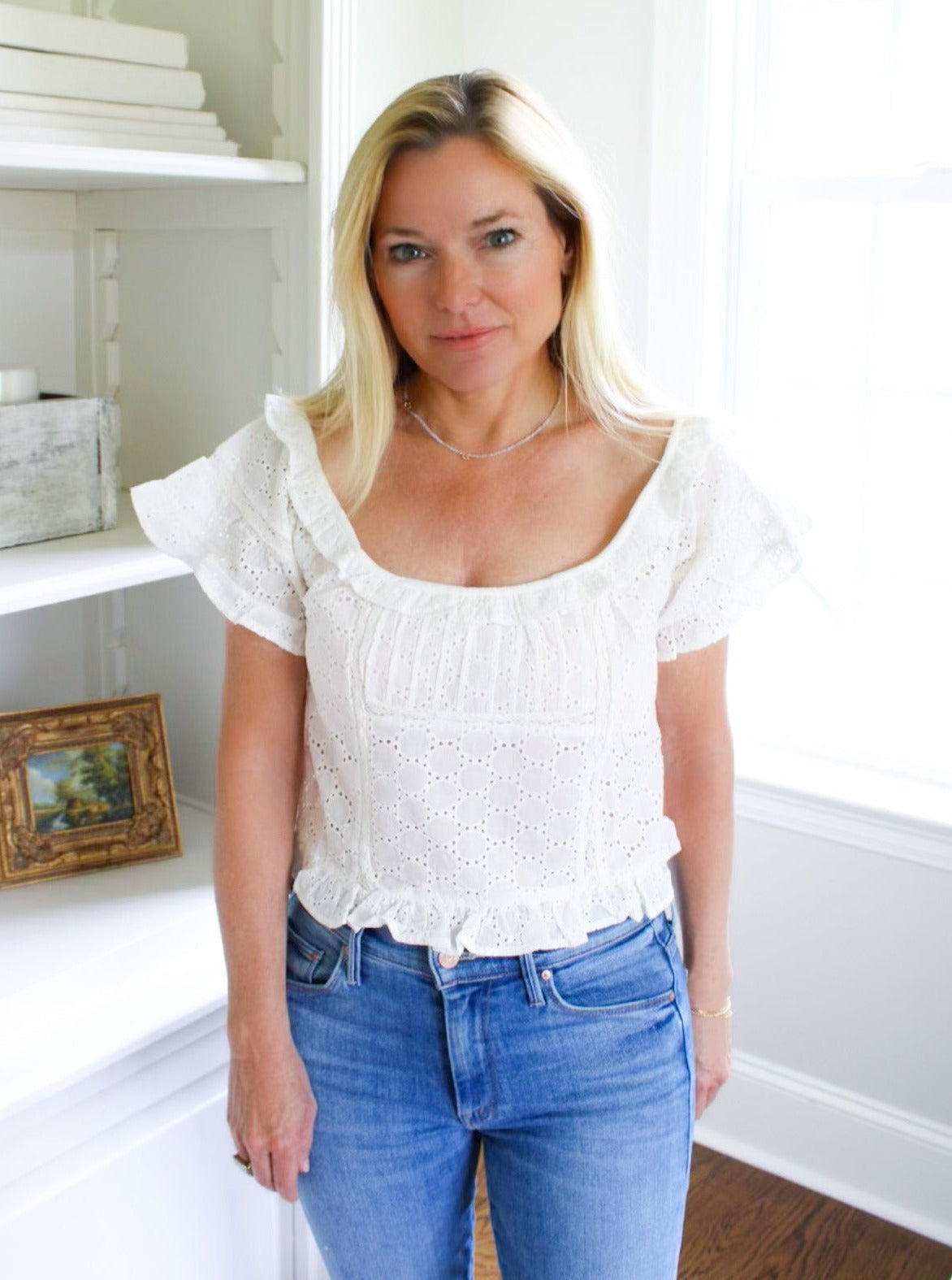 Fireworks Eyelet Crop Top