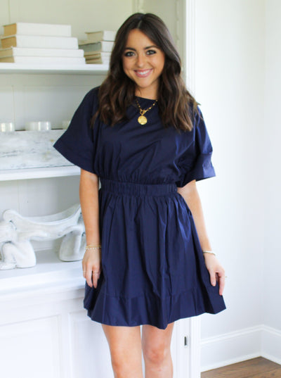 Victoria Navy Mini Dress