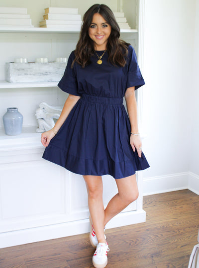 Victoria Navy Mini Dress