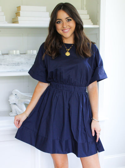 Victoria Navy Mini Dress