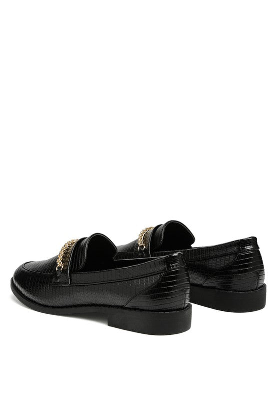 Vouse Block Golden Chain Loafers