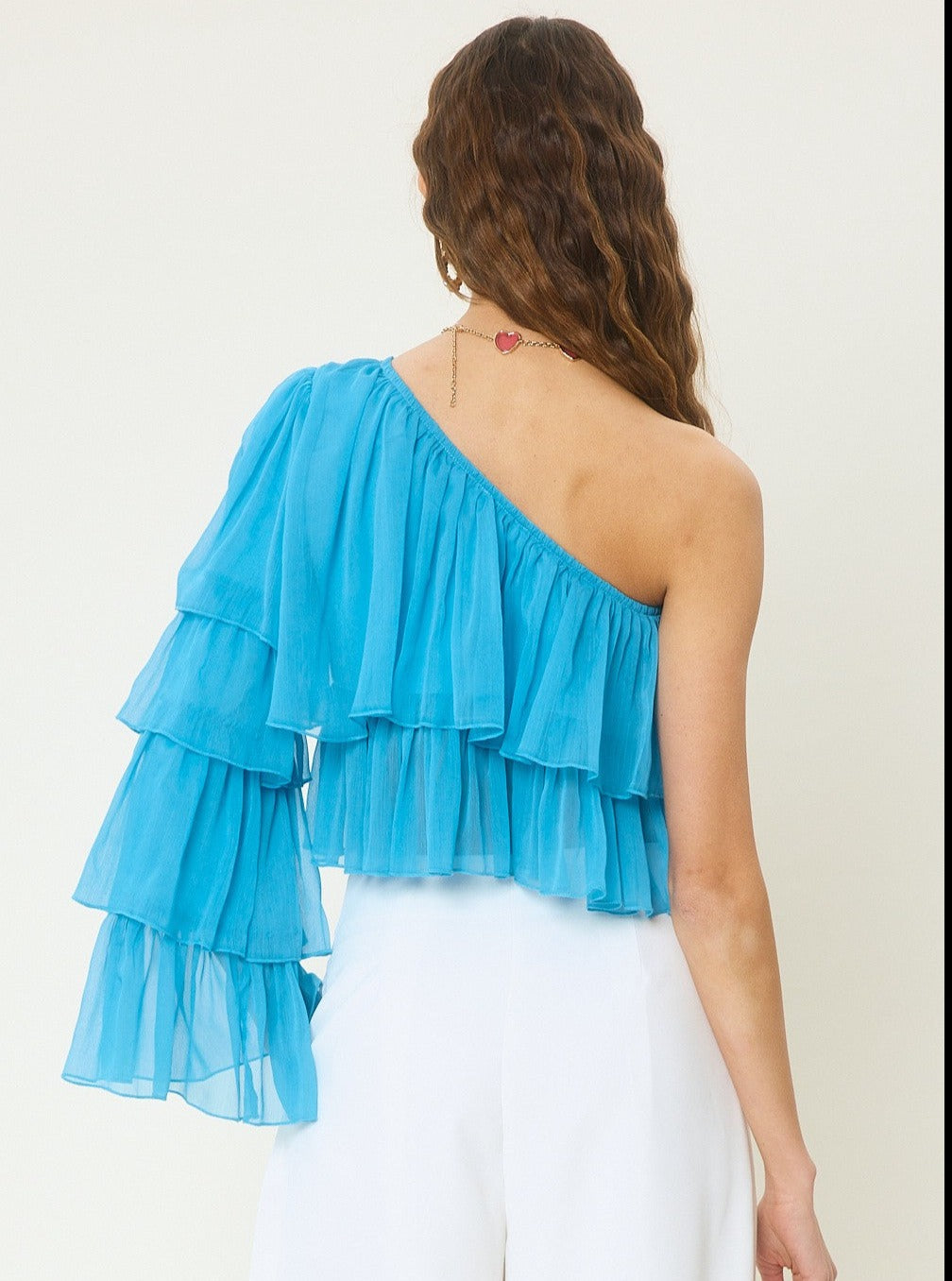 Electric Blue Ruffle Tulle Top