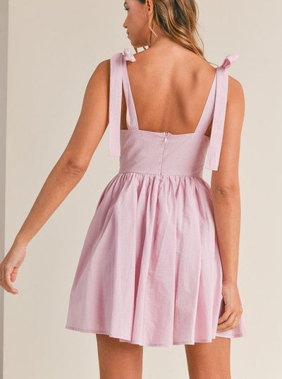 Poplin Scalloped Mini Dress