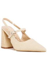 Load image into Gallery viewer, Nougat Flared Heel Party Sandals
