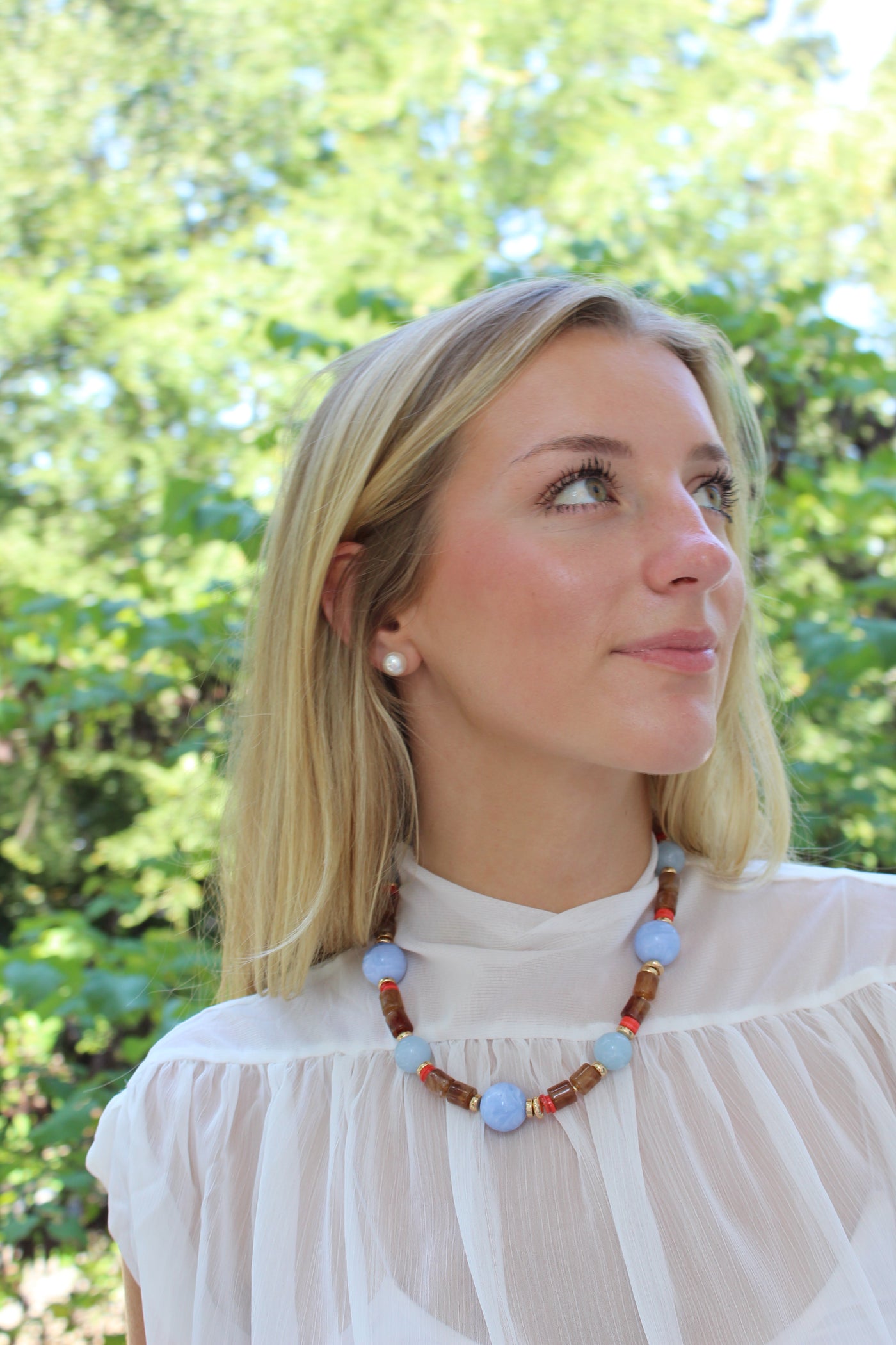 Natural Resin Beaded Necklace