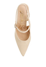Load image into Gallery viewer, Nougat Flared Heel Party Sandals
