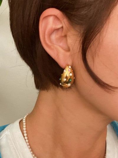 Chic Jeweled Teardrop Earrings