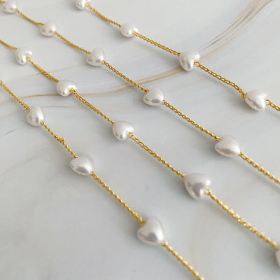 Pearl Heart Chain Necklace