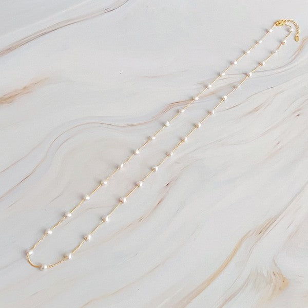 Pearl Heart Chain Necklace