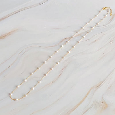 Pearl Heart Chain Necklace
