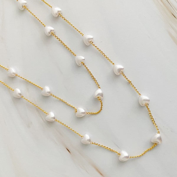 Pearl Heart Chain Necklace