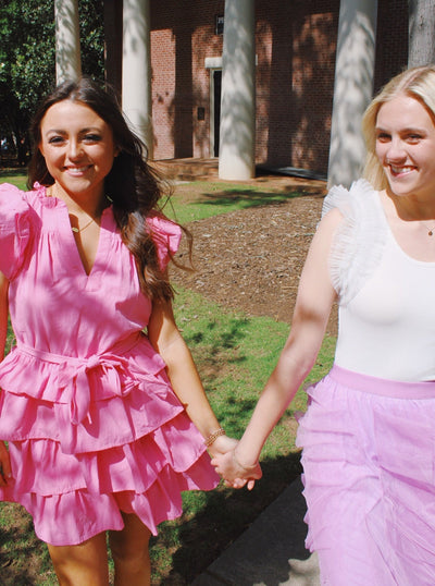 Pretty in Pink Ruffle Tiered Mini Dress