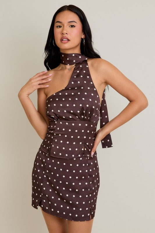Latte Polka Dot Skirt Set