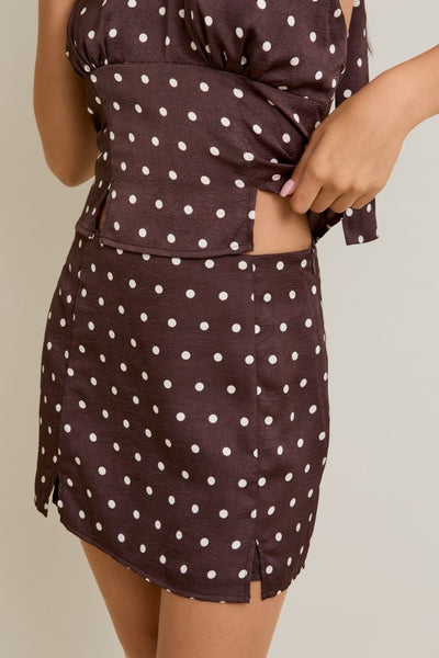 Latte Polka Dot Skirt Set