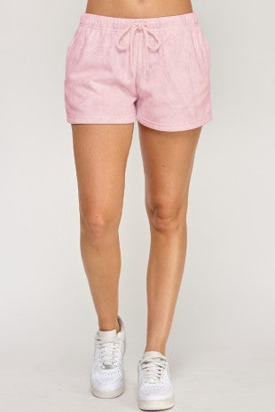 Pink Camo Fleece Shorts