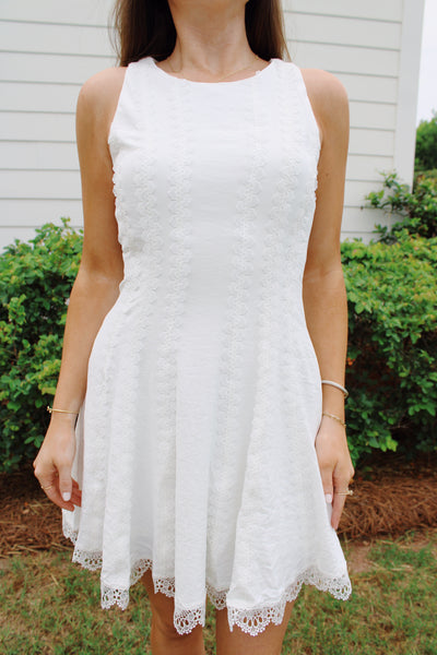 Heather Lace Trimmed Mini Dress