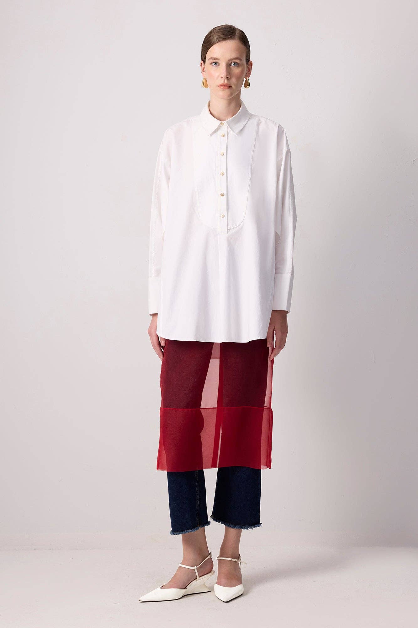 Sheer Organza Overlay Skirt