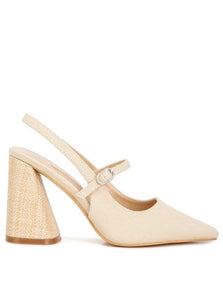 Nougat Flared Heel Party Sandals