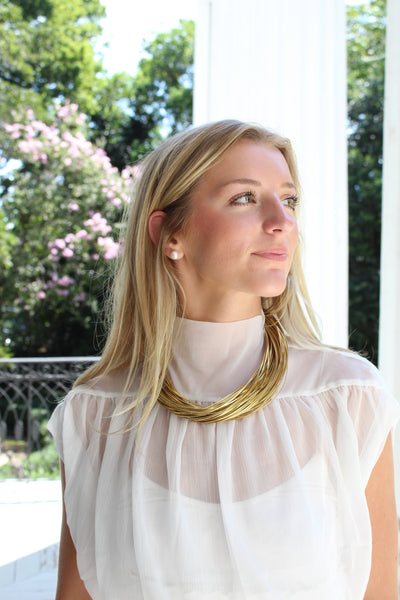 Leatherette Gold Strand Necklace