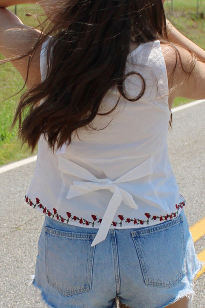 Roseate Cotton Embroidered Top