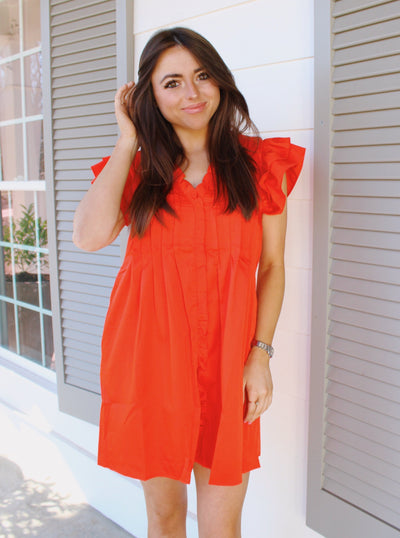 Girl on Fire Pleated Mini Dress