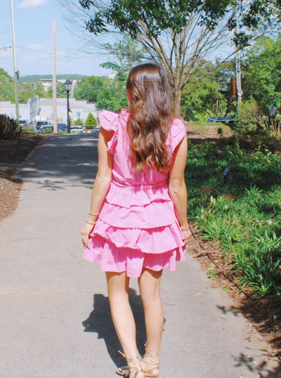 Pretty in Pink Ruffle Tiered Mini Dress