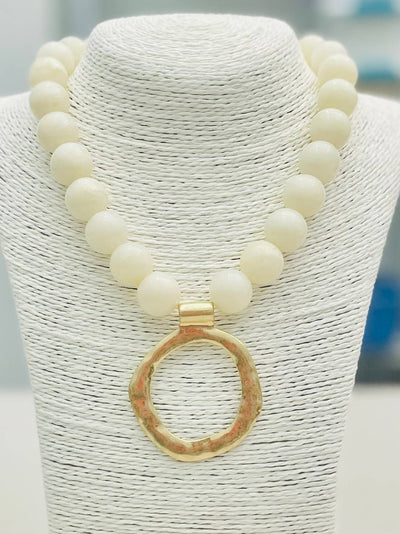 Tiger Eye Necklace - White