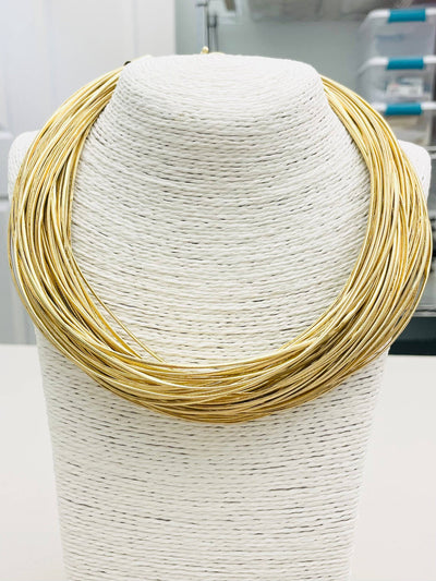 Leatherette Gold Strand Necklace