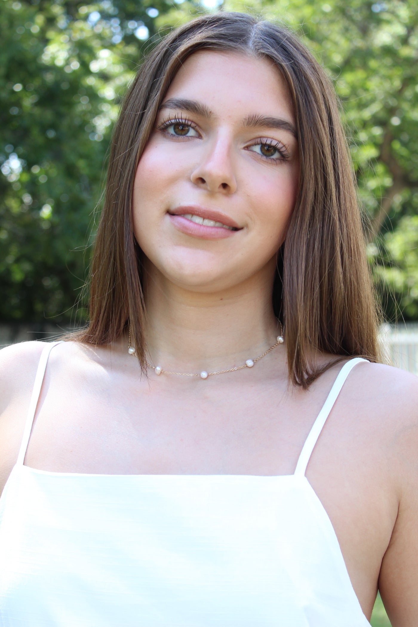 Gold Stationed Pearl Choker