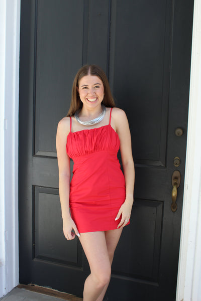 Sabrina Gathered Mini Dress