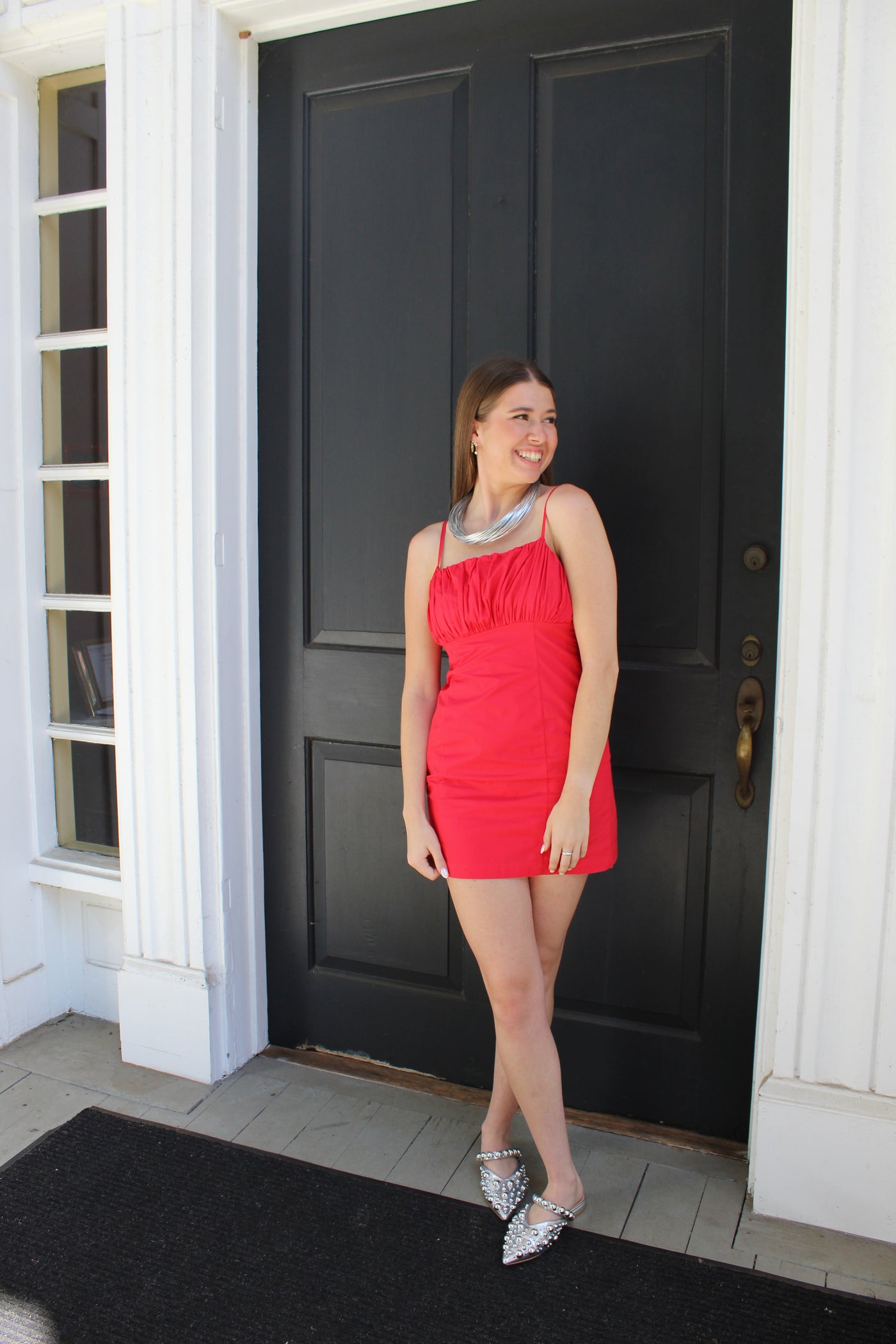 Sabrina Gathered Mini Dress