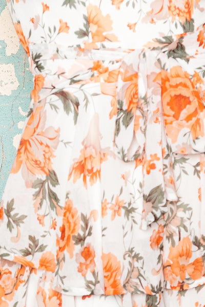 Tangerine Floral Romper