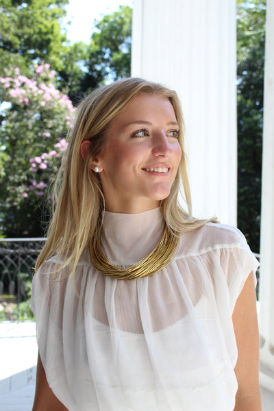 Leatherette Gold Strand Necklace