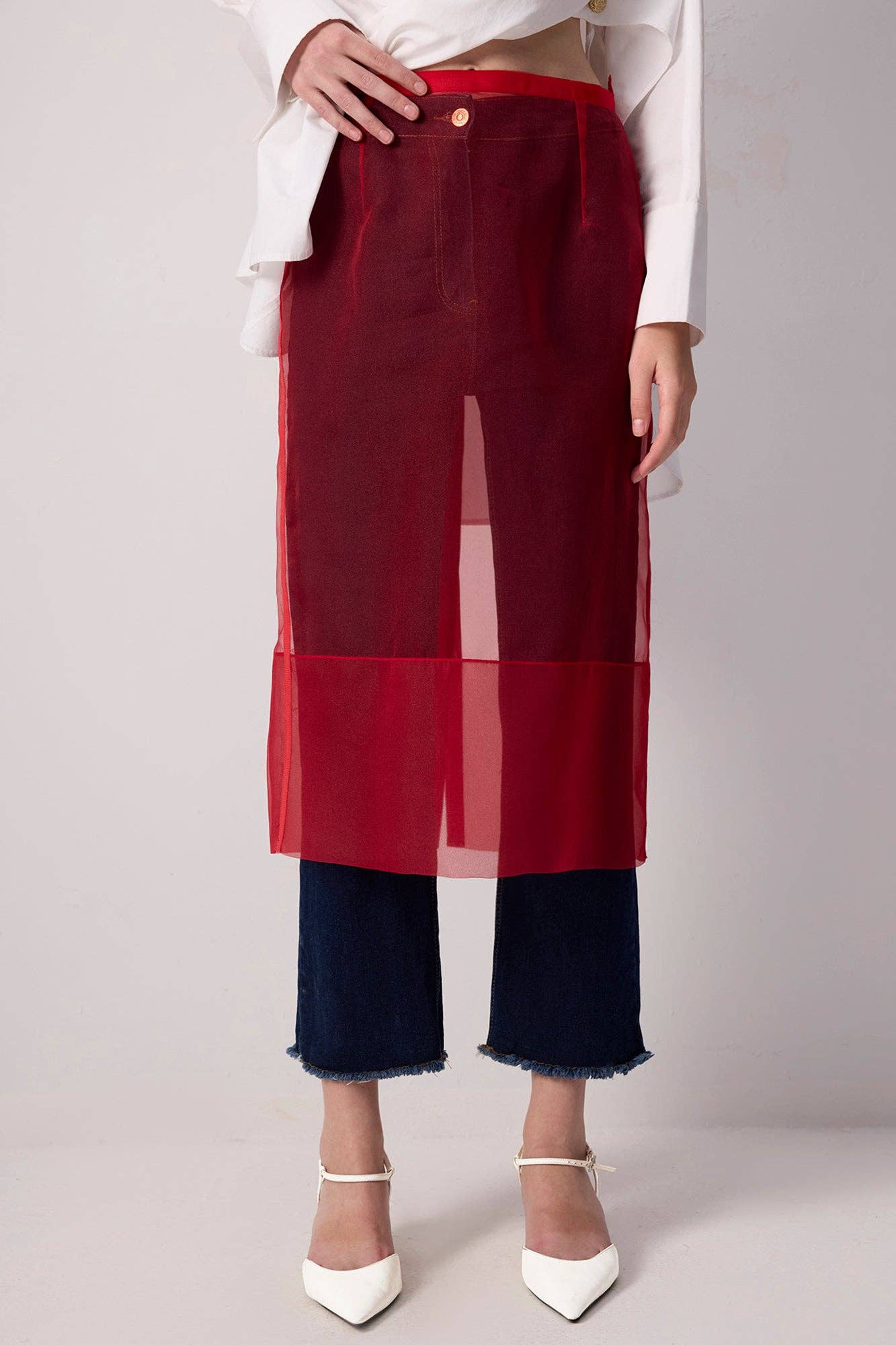 Sheer Organza Overlay Skirt