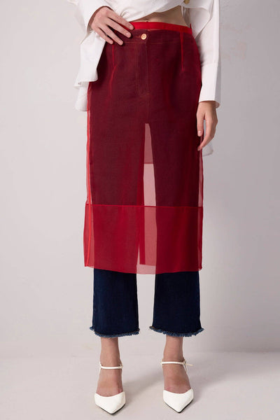 Sheer Organza Overlay Skirt