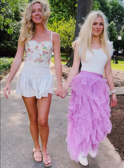 Lavender Tulle Midi Skirt