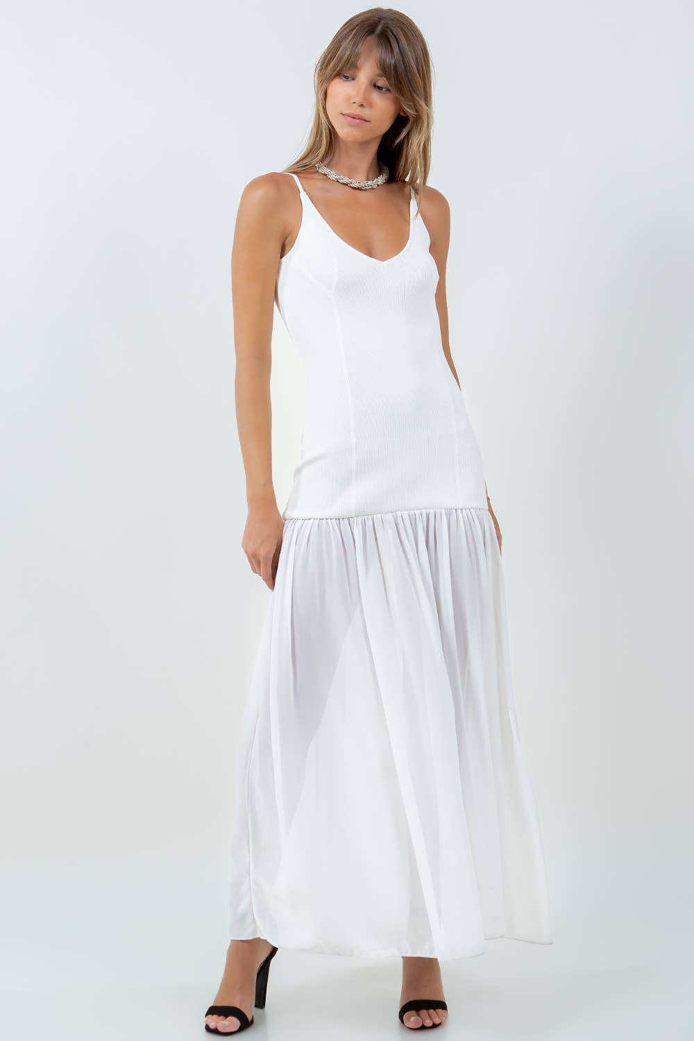 Chiffon Knitted Maxi Dress