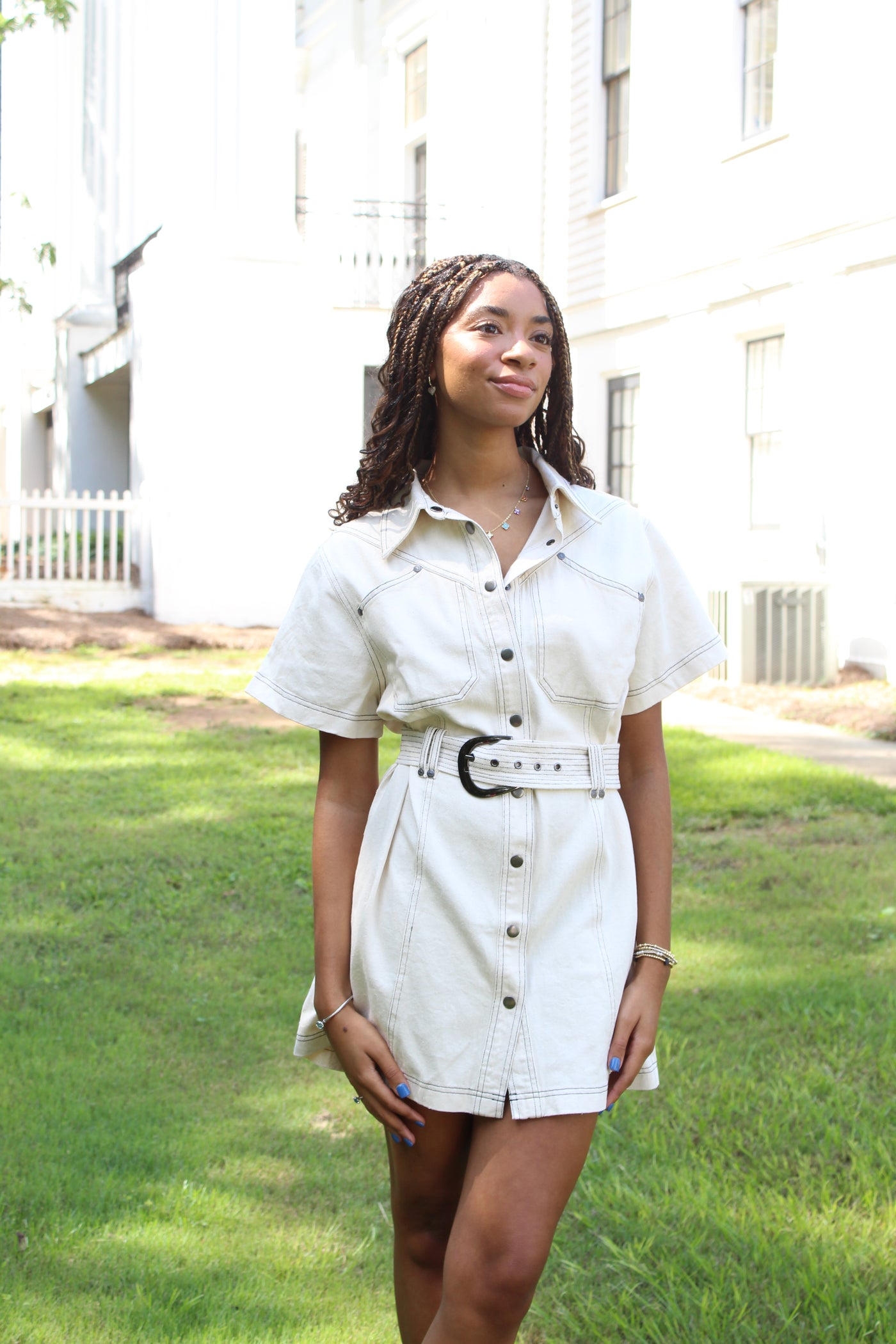Elle Belted Shirt Mini Dress