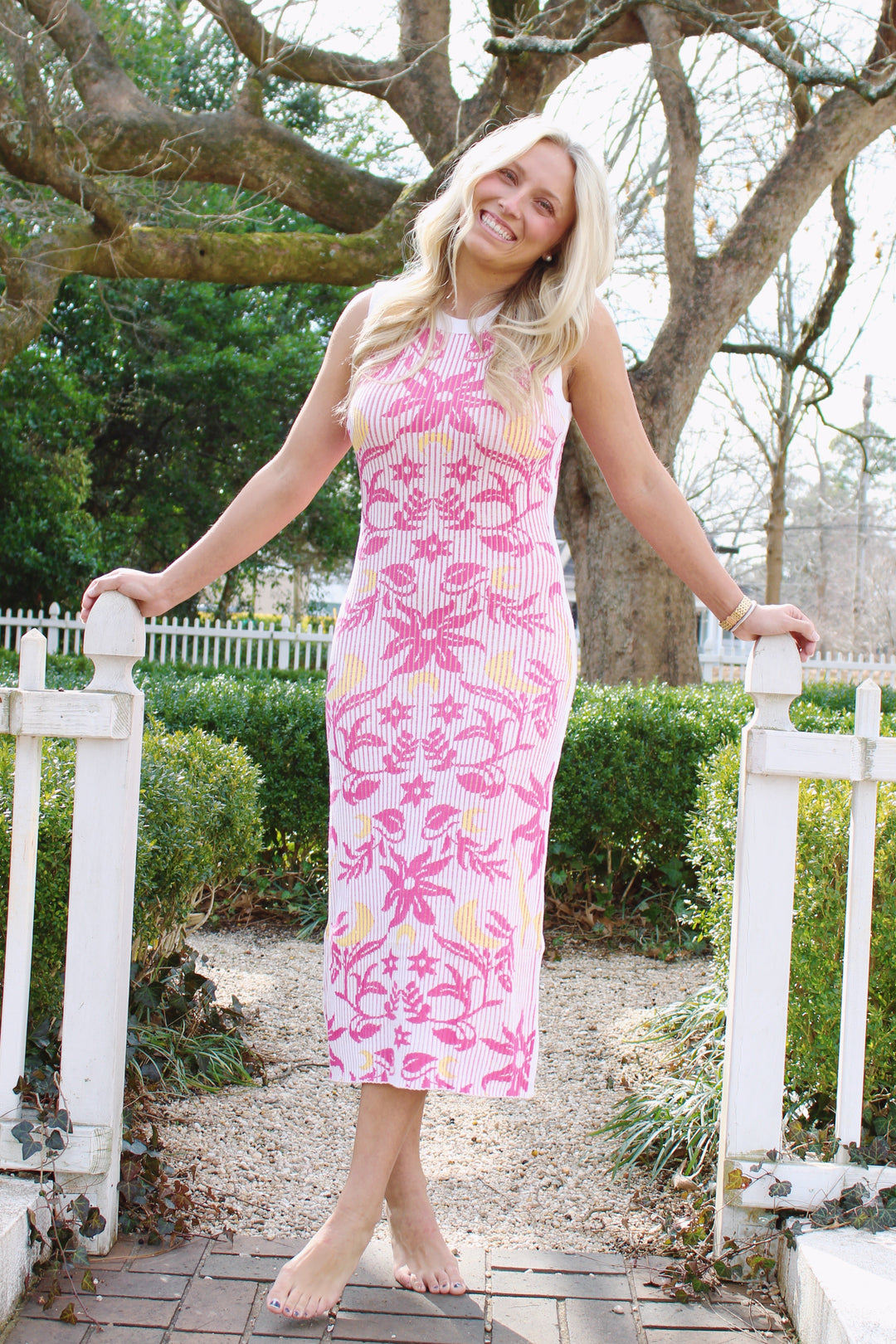 Reversible Floral Ribbed Midi Dress – Katie Bop