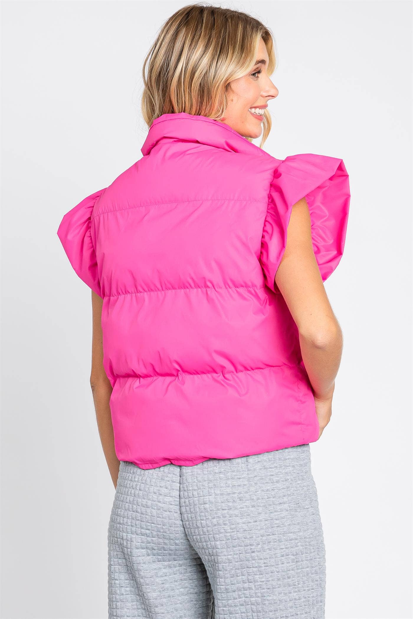Savannah Ruffle Sleeve Puffer Vest