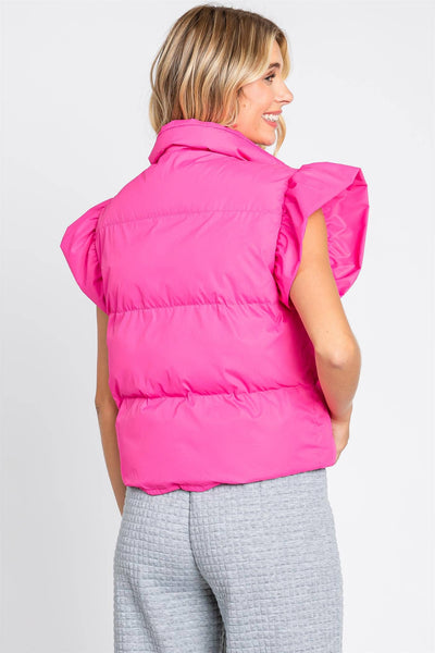 Savannah Ruffle Sleeve Puffer Vest