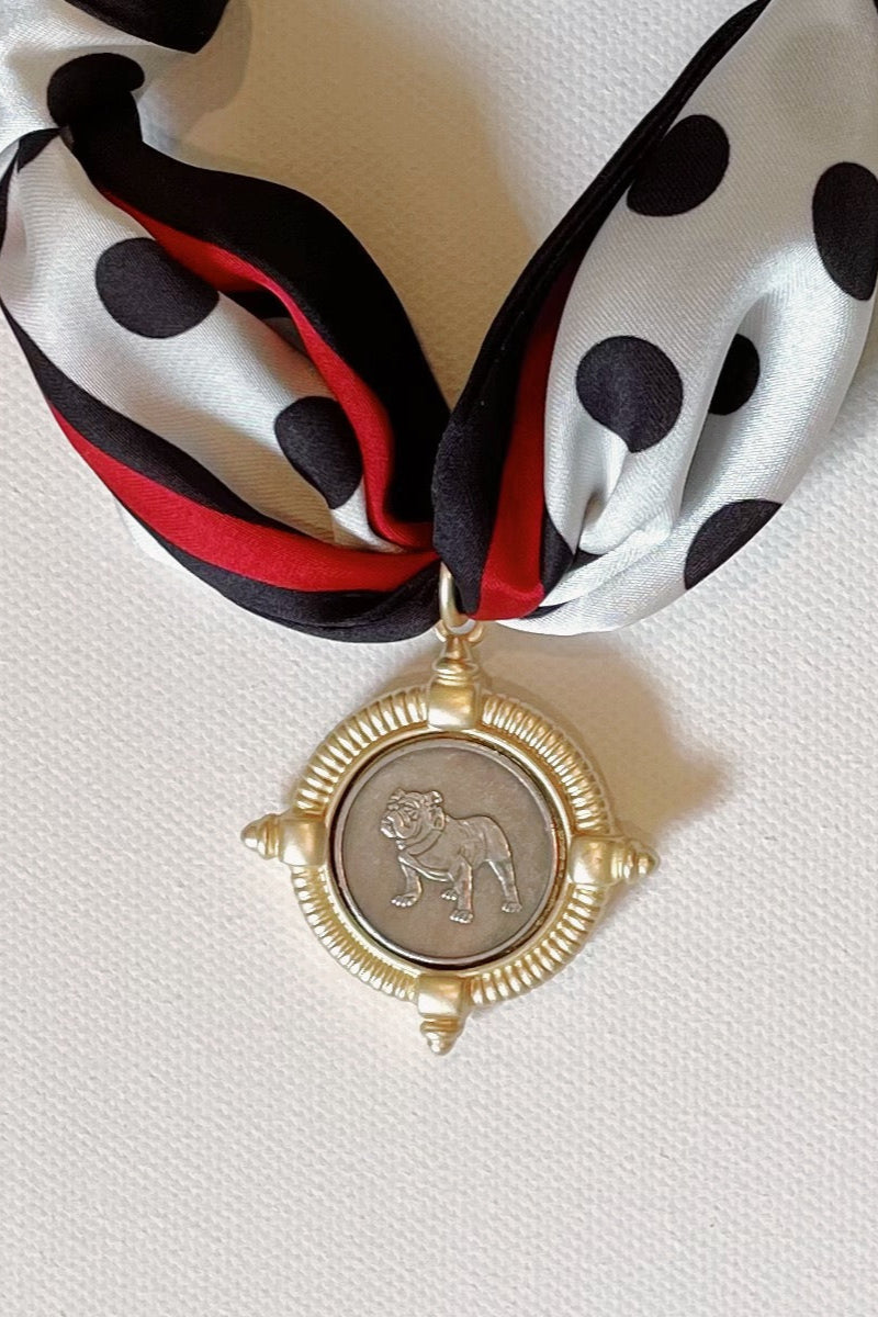 Bulldawg Polka Dot Scarf Necklace